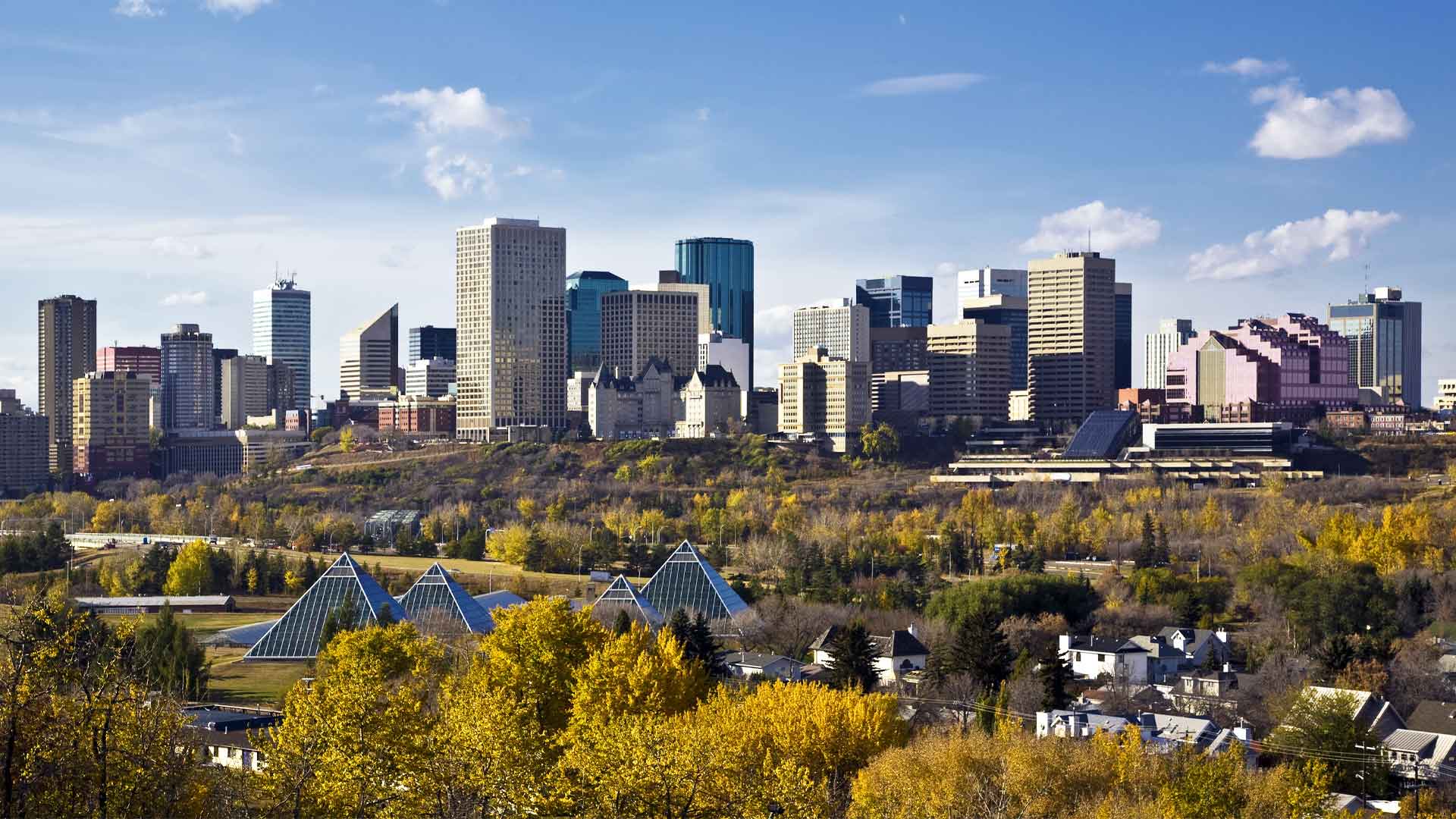 Edmonton skyline with the North Saskatchewan River valley