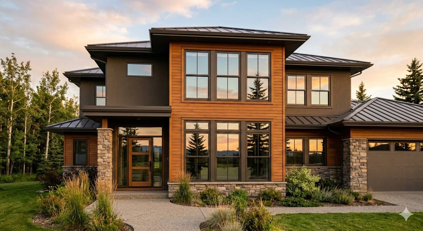 Double-hung window with natural light in a modern home